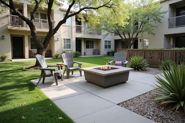 Courtyard amenity space at a San Antonio community