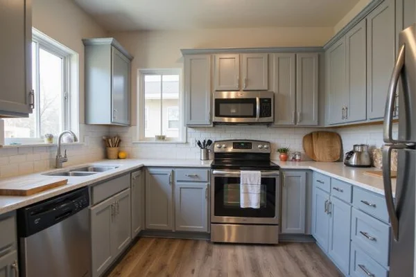 A renovated apartment kitchen in San Antonio