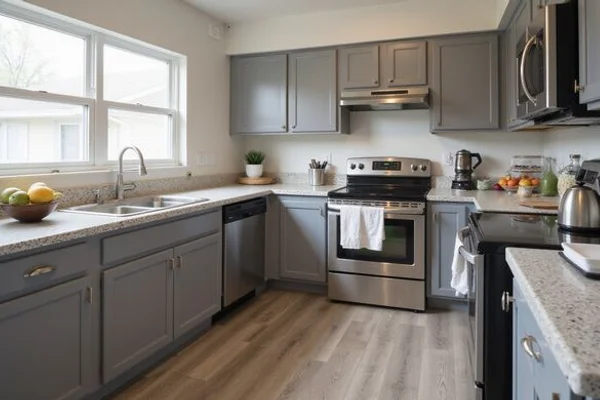 Typical renovated San Antonio apartment kitchen