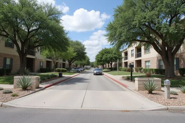Entry drive at a San Antonio apartment community