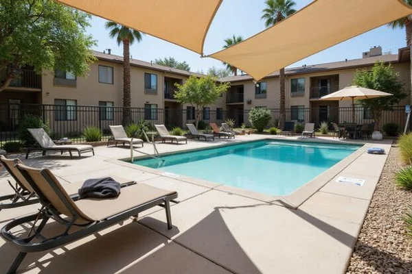 Courtyard amenity space at a base-adjacent community