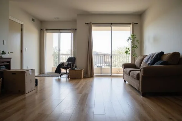 A San Antonio apartment interior during a walkthrough