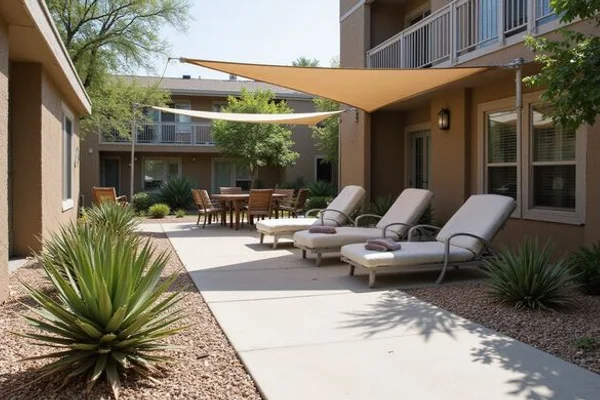 Class B apartment courtyard in San Antonio