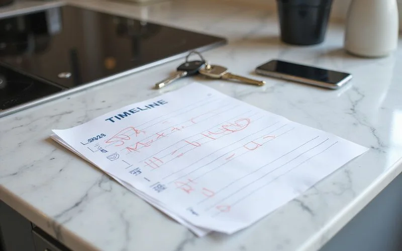 The utility setup timeline, counting back from keys day