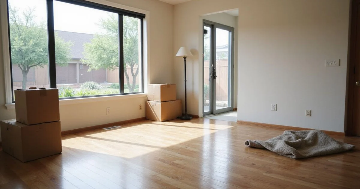A first apartment in San Antonio, mid-move-in