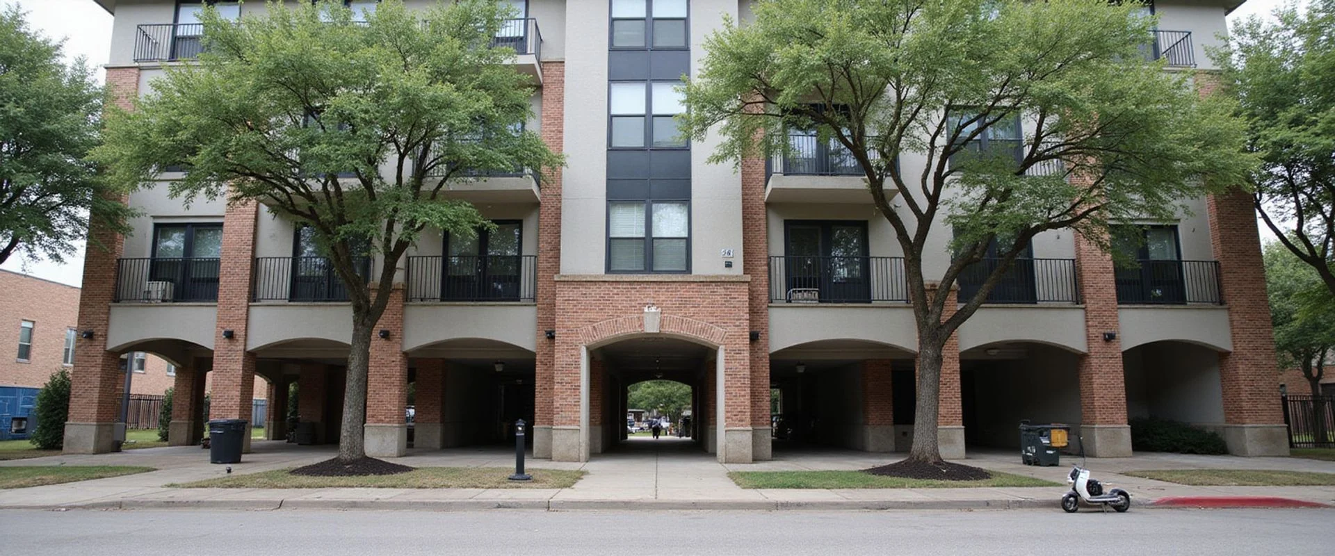 A mid-tier San Antonio apartment building of the kind that reviews credit files case-by-case