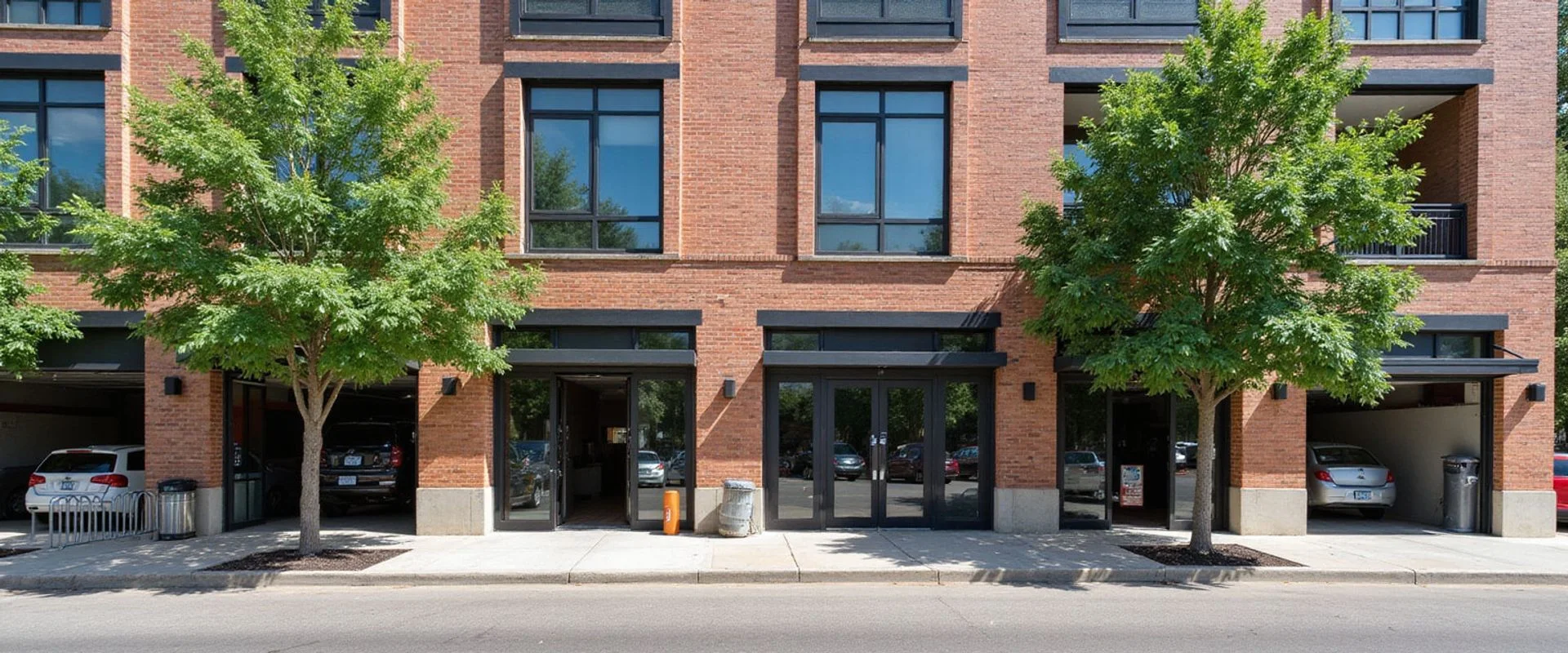 A newer podium-style apartment building of the kind out-of-town renters shortlist
